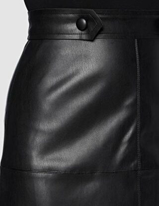 APART Fashion Kunstleder Cocktailkleid, Schwarz