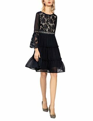 APART Fashion Partykleid mit Spitze aus Chiffon, Blau