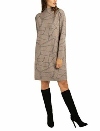 APART Fashion Strickkleid mit Glitzer, Cocktailkleid, Beige
