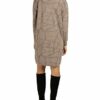 APART Fashion Strickkleid mit Glitzer, Cocktailkleid, Beige
