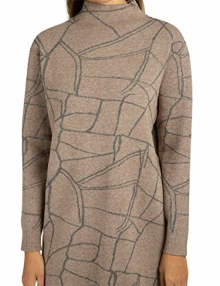 APART Fashion Strickkleid mit Glitzer, Cocktailkleid, Beige