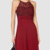 APART Langes Abendkleid Empire Stil, Rot