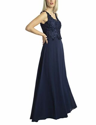 APART Langes Abendkleid mit Spitze, Blau