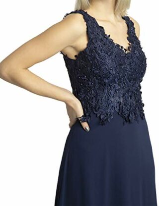 APART Langes Abendkleid mit Spitze, Blau