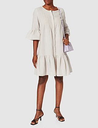 APART Leinenkleid mit Volants, Grau