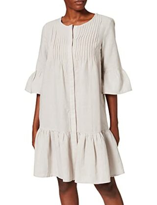 APART Leinenkleid mit Volants, Grau