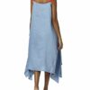 APART Leinenkleid mit langen Trägern, Blau