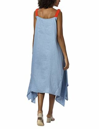 APART Leinenkleid mit langen Trägern, Blau