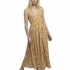 APART Maxi Kleid, Sommerkleid, Gürtel, Blüten-Print, Gelb