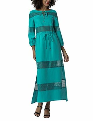 APART Maxikleid in A-Linie aus Leinen, Grün