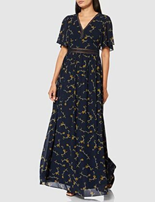 APART Maxikleid mit Blütendetails, Blau