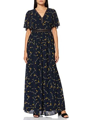 APART Maxikleid mit Blütendetails, Blau