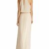 APART Plissiertes Abendkleid mit Halskette, Beige