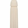 APART Plissiertes Abendkleid mit Halskette, Beige