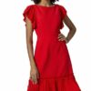 APART Sommerkleid mit plissierten Volants, Rot