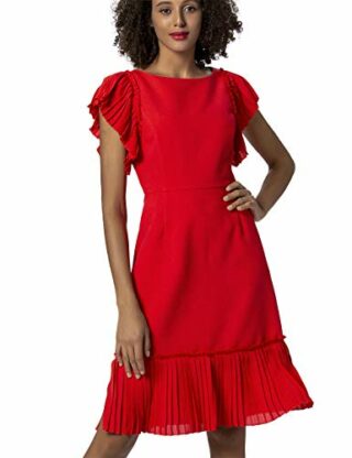 APART Sommerkleid mit plissierten Volants, Rot