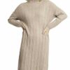 APART Strickkleid mit Zopfmuster, Beige