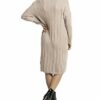 APART Strickkleid mit Zopfmuster, Beige