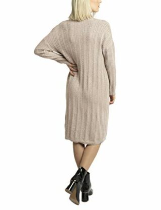 APART Strickkleid mit Zopfmuster, Beige