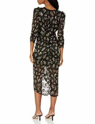 ASTR the label Maven Langärmliges Midikleid mit V-Ausschnitt, Beige