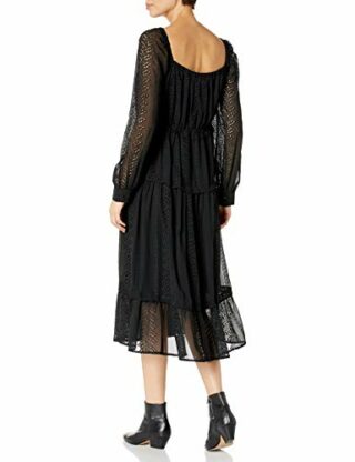 ASTR the label Padma Gestuftes Midikleid, Schwarz