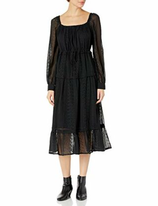 ASTR the label Padma Gestuftes Midikleid, Schwarz