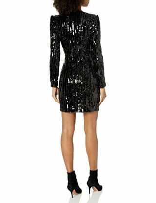 ASTR the label Paris Minikleid aus Samt mit Pailletten, Schwarz