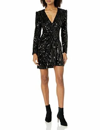 ASTR the label Paris Minikleid aus Samt mit Pailletten, Schwarz