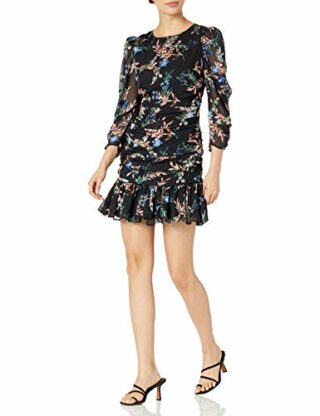 ASTR the label Rosalind Minikleid mit tief sitzender Taille, Schwarz