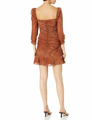 ASTR the label Sephra Minikleid mit 3/4-Ärmel, Herzausschnitt, Gelb