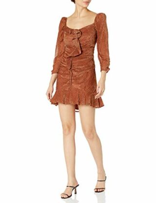 ASTR the label Sephra Minikleid mit 3/4-Ärmel, Herzausschnitt, Gelb
