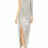 Adrianna Papell Kleid mit Paillettendrapierung Abendkleid, Silber