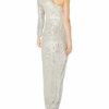Adrianna Papell Kleid mit Paillettendrapierung Abendkleid, Silber