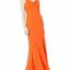 Adrianna Papell Plissiertes Meerjungfrauenkleid Abendkleid, Orange
