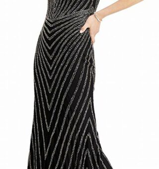 Adrianna Papell Abendkleid Meerjungfrauen-Design, Schwarz