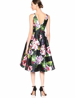 Adrianna Papell Abendkleid, Mikado-Kleid mit Print, Schwarz