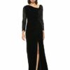 Adrianna Papell Abendkleid, Samt- und Paillettenkleid, Schwarz