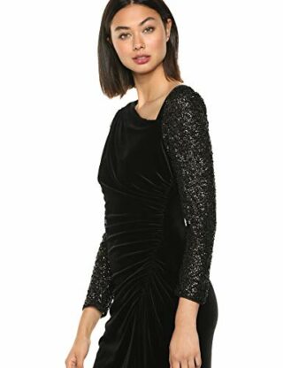 Adrianna Papell Abendkleid, Samt- und Paillettenkleid, Schwarz