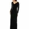 Adrianna Papell Abendkleid, Samt- und Paillettenkleid, Schwarz