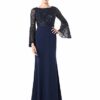 Adrianna Papell Abendkleid, U-Boot-Ausschnitt, Blau