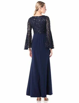 Adrianna Papell Abendkleid, U-Boot-Ausschnitt, Blau