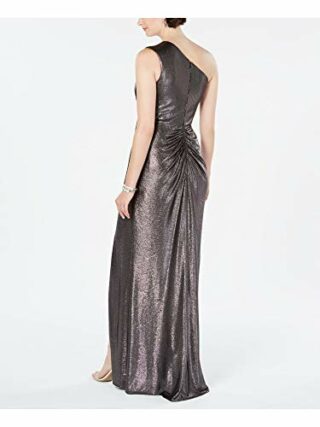 Adrianna Papell Abendkleid aus Metallic-Jersey, Schwarz