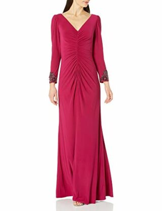 Adrianna Papell Abendkleid aus drapiertem Jersey, Rot