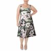 Adrianna Papell Abendkleid mit Blumenmuster, Midi-Kleid, Beige