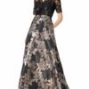 Adrianna Papell Abendkleid mit Metallic-Jacquard, Schwarz
