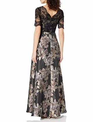 Adrianna Papell Abendkleid mit Metallic-Jacquard, Schwarz