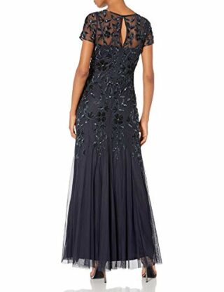 Adrianna Papell Abendkleid mit Perlen, Maxikleid, Schwarz