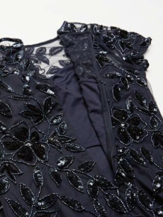 Adrianna Papell Abendkleid mit Perlen, Maxikleid, Schwarz