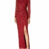 Adrianna Papell Abendkleid mit Perlenbesatz, Rot