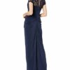 Adrianna Papell Abendkleid mit Spitze, 3/4-Ärmel, Blau